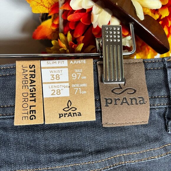 prAna Mens Bridger Slim Fit Everyday Jean 38"W / 28"L in Denim Blue - Picture 4 of 7